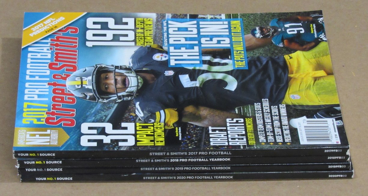 2017-2020 Street & Smith Pro Football Yearbook Lot of 4