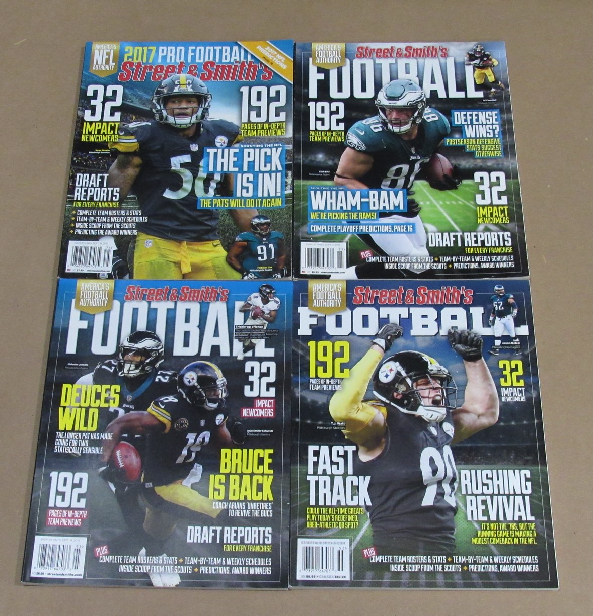 2017-2020 Street & Smith Pro Football Yearbook Lot of 4