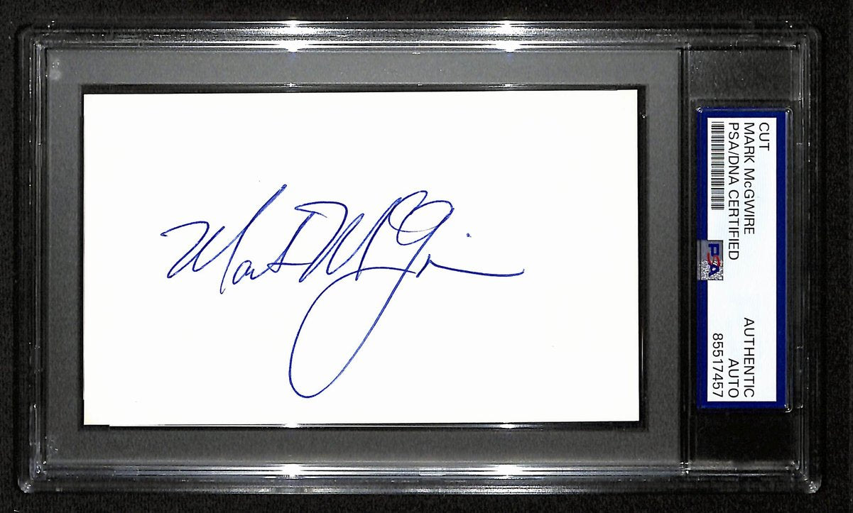 Mark McGwire Signed/Autographed Cut on 3x5 Index Card Oakland A's PSA/DNA 197000
