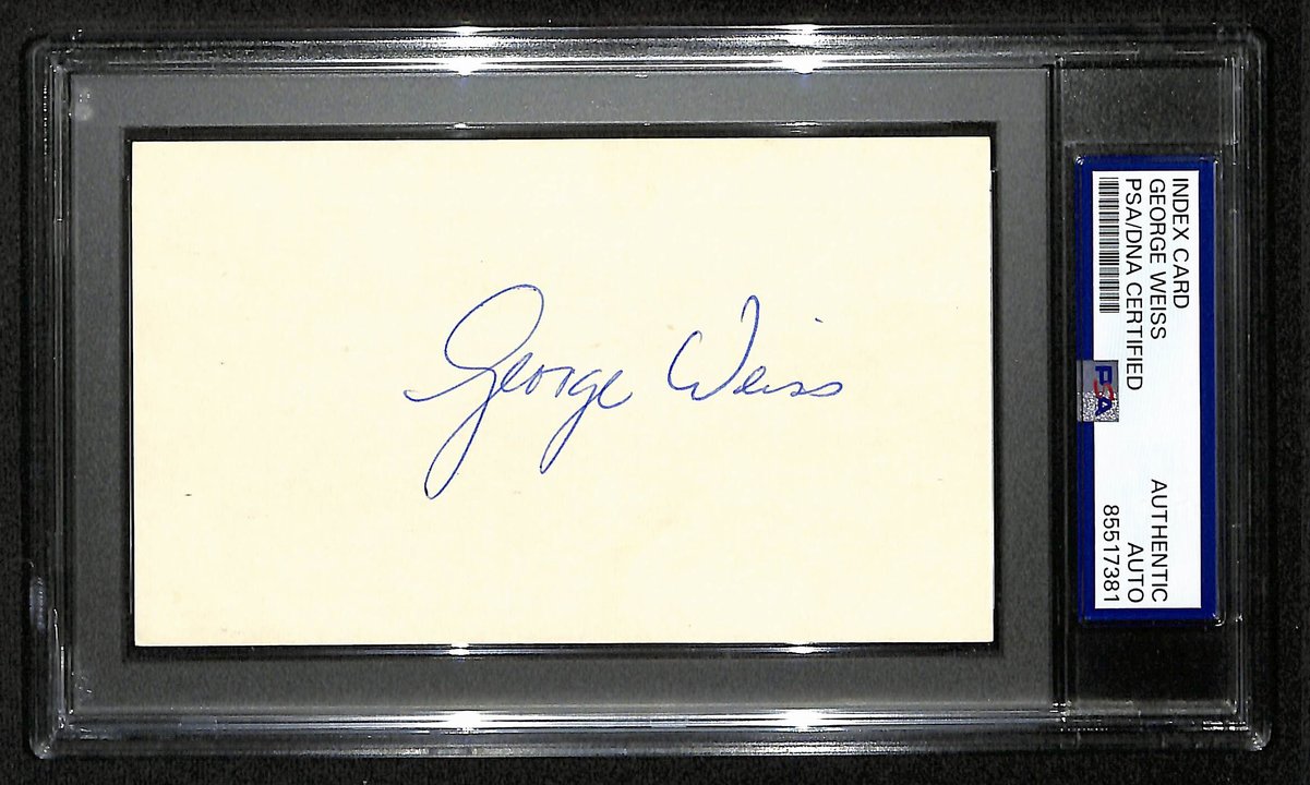 George Weiss Signed/Autographed 3x5 Index Card New York Yankees PSA/DNA 197013