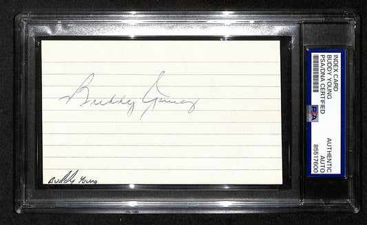 Buddy Young Signed/Autographed 3x5 Index Card Baltimore Colts PSA/DNA 197807