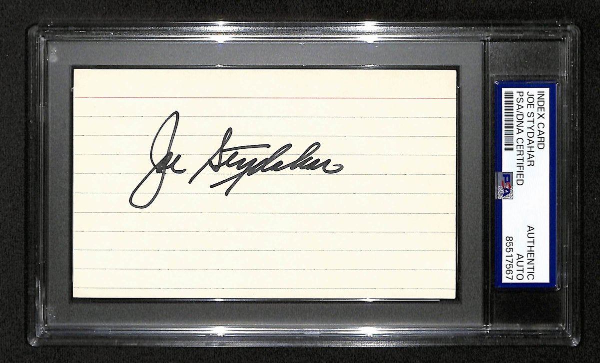 Joe Stydahar HOF Signed/Auto Cut on 3x5 Index Card Chicago Bears PSA/DNA 197810
