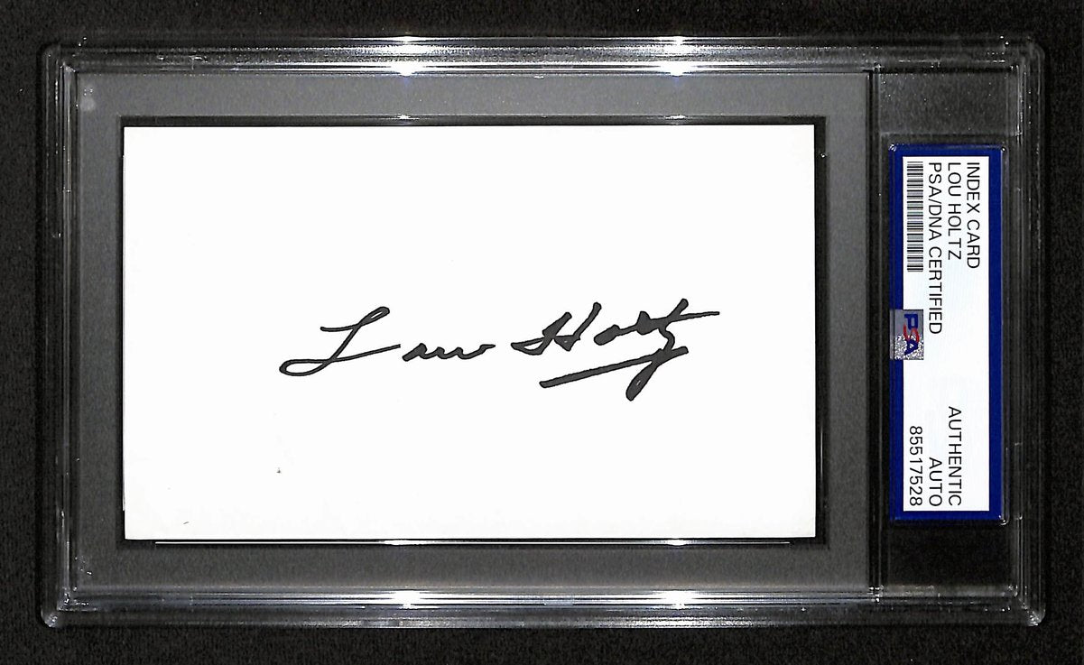 Lou Holtz Signed/Autographed 3x5 Index Card Notre Dame PSA/DNA 197813