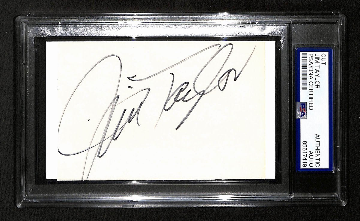 Jim Taylor HOF Signed/Auto Cut on 3x5 Card Green Bay Packers PSA/DNA 197814