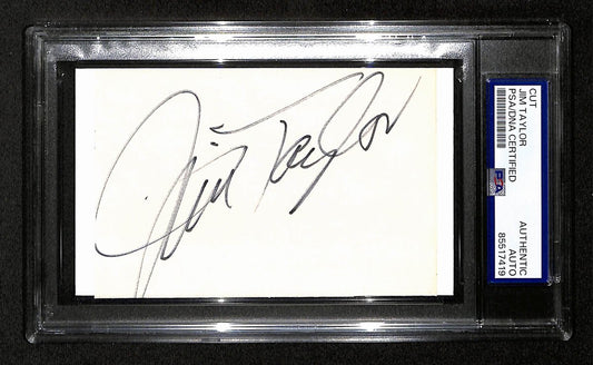 Jim Taylor HOF Signed/Auto Cut on 3x5 Card Green Bay Packers PSA/DNA 197814