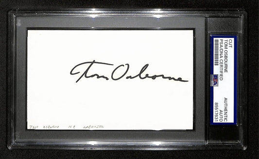 Tom Osbourne Signed/Auto Cut on 3x5 Card Nebraska Cornhuskers PSA/DNA 197821
