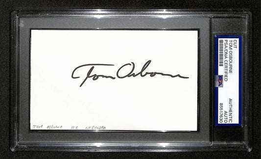 Tom Osbourne Signed/Auto Cut on 3x5 Card Nebraska Cornhuskers PSA/DNA 197822