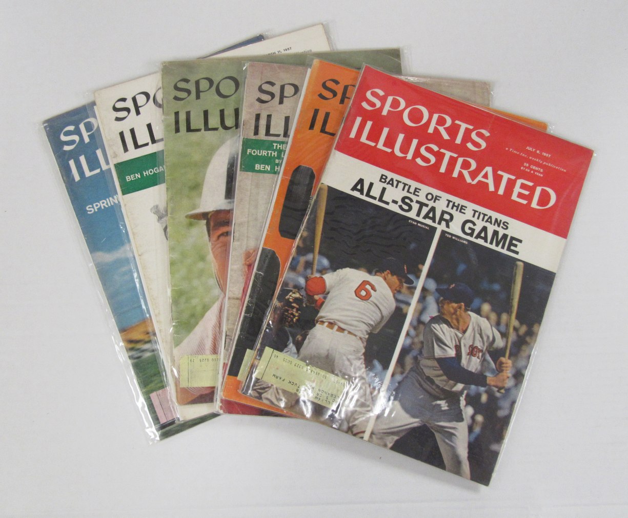 Lot of (45)1957 Sports Illustrated Magazines Hogan/Williams-Musial Covers 198100