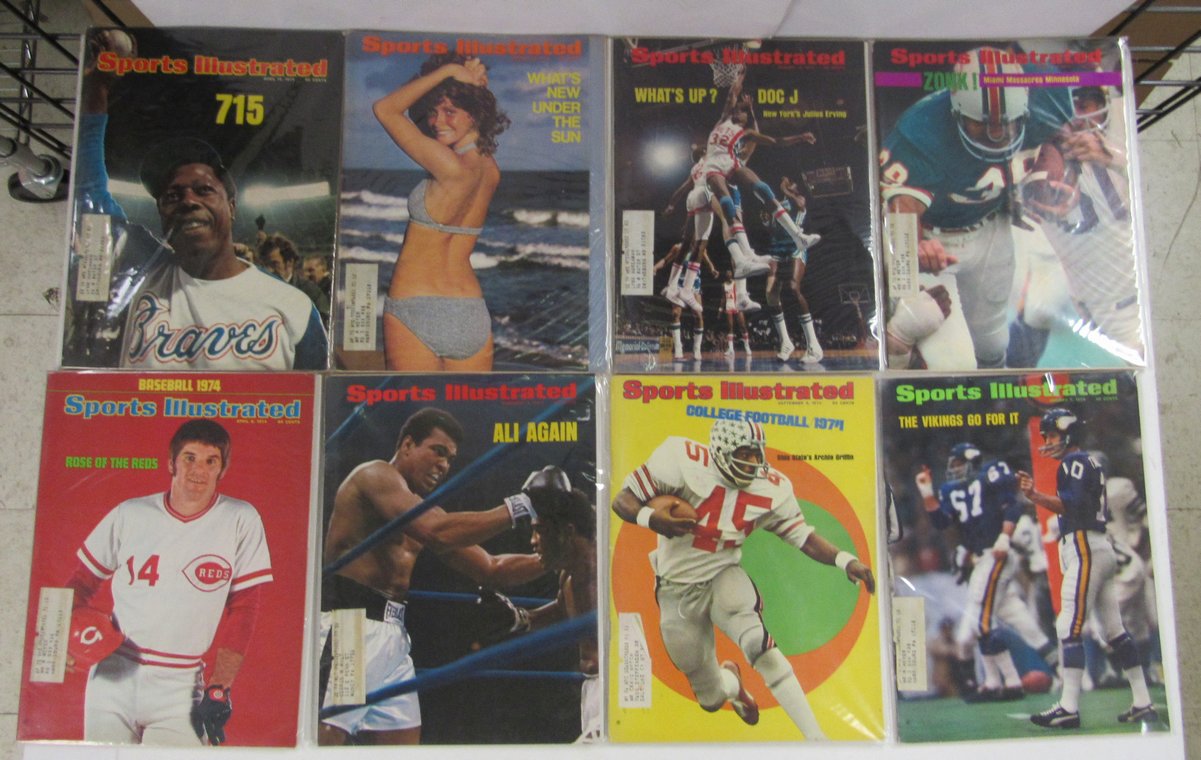 Lot of (21)1974 Sports Illustrated Magazines Aaron 715/Swimsuit Covers 197966