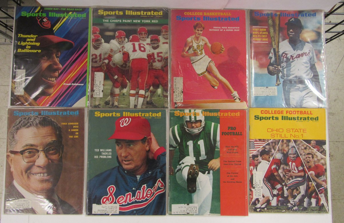 Lot of (35) 1969 Sports Illustrated Magazines Aaron/ Chiefs Covers 197972
