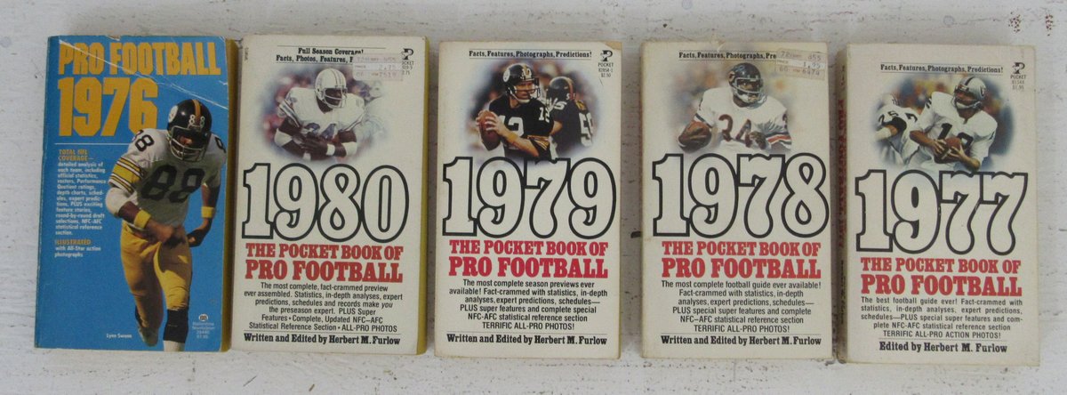 1976-1980 Pocket Book of Pro Football Lot of 5 Bradshaw/Stabler Cover 197511