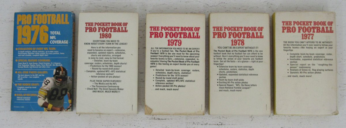 1976-1980 Pocket Book of Pro Football Lot of 5 Bradshaw/Stabler Cover 197511