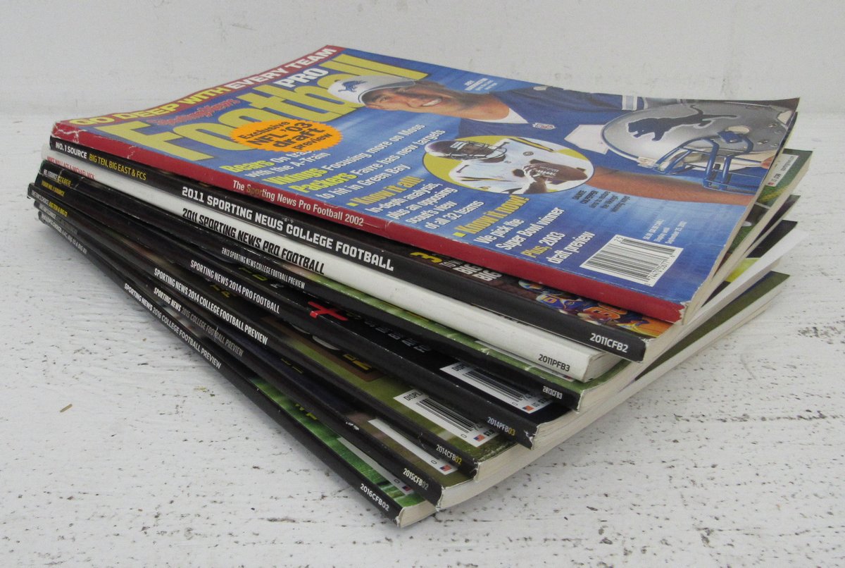 2003-2015 Mixed Sporting News College and Pro Football Previews Lot 0f 8