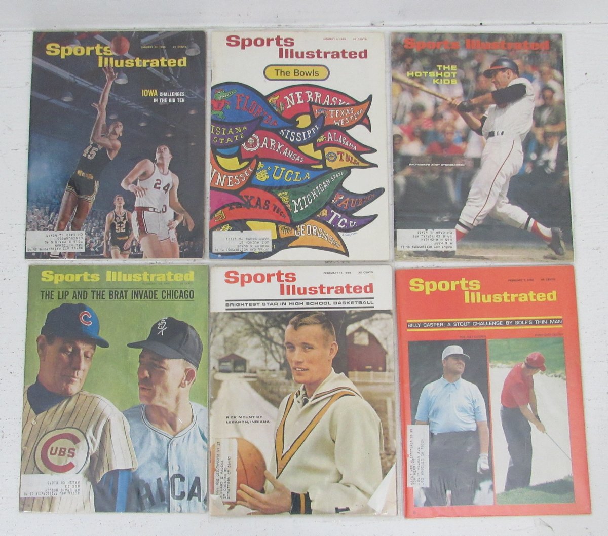 Lot of (54) 1966 Sports Illustrated Magazines Namath/Starr Covers 198622