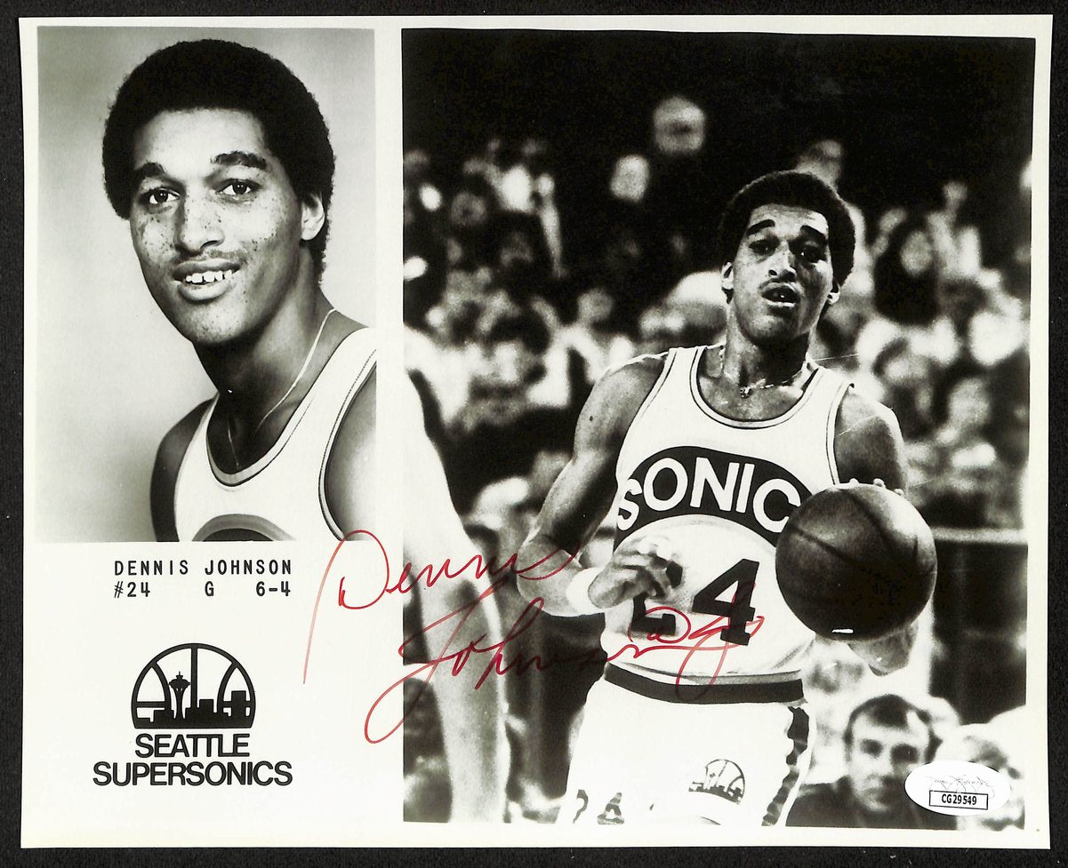 Early Vintage Dennis Johnson Signed/Auto 8x10 Team Issued Photo JSA 197898