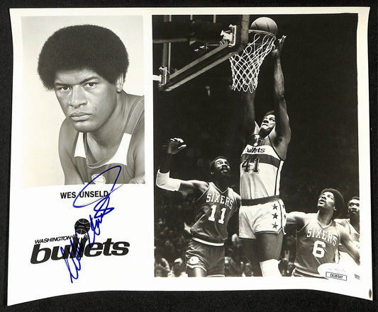 Wes Unseld HOF Bullets Signed/Auto 8x10 B/W Team Issued Photo JSA 197900