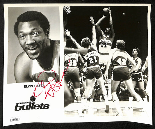 Elvin Hayes HOF Bullets Signed/Auto 8x10 B/W Team Issued Photo JSA 197901