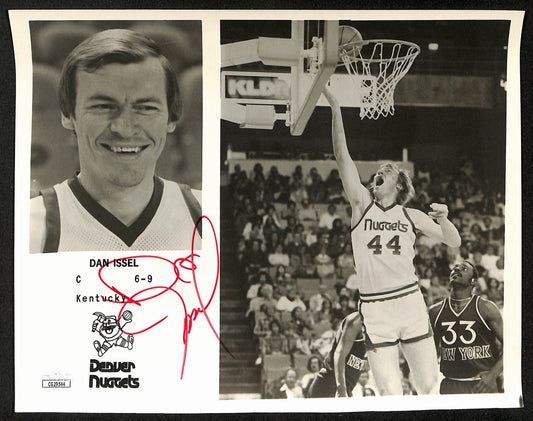Dan Issel HOF Denver Nuggets Signed/Auto 8x10 B/W Team Issued Photo JSA 197903