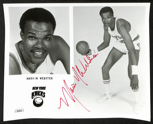 Marvin Webster Knicks d.2009 Signed/Auto 8x10 B/W Team Issued Photo JSA 197904