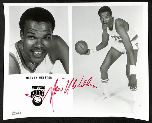 Marvin Webster Knicks d.2009 Signed/Auto 8x10 B/W Team Issued Photo JSA 197905