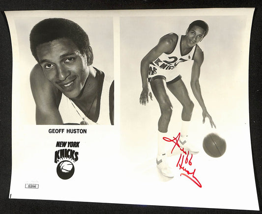 Geoff Huston New York Knicks Signed/Auto 8x10 B/W Team Issued Photo JSA 197907