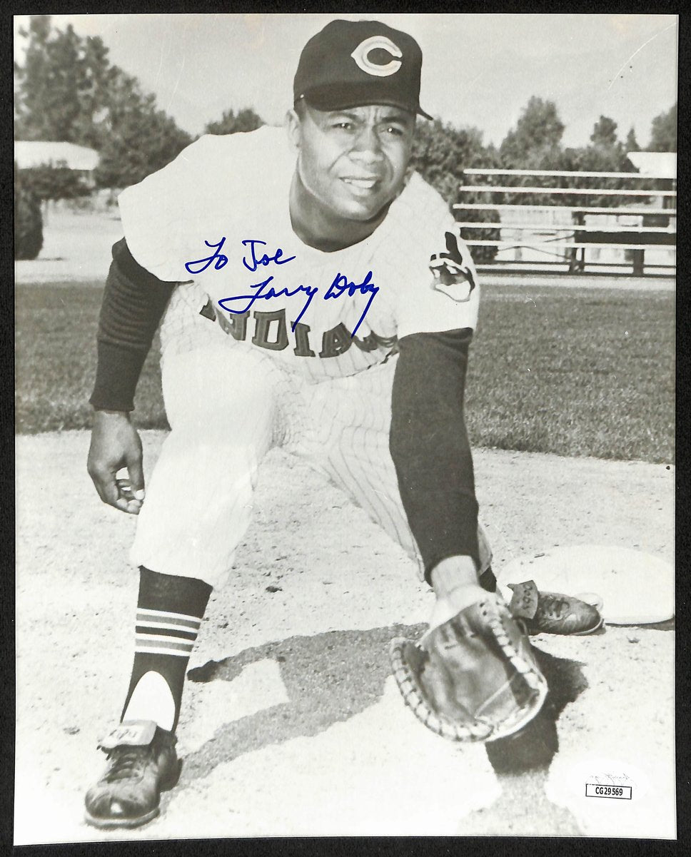 Larry Doby Cleveland Indians d.2003  Signed/Auto B/W  8x10 Photo JSA 197913