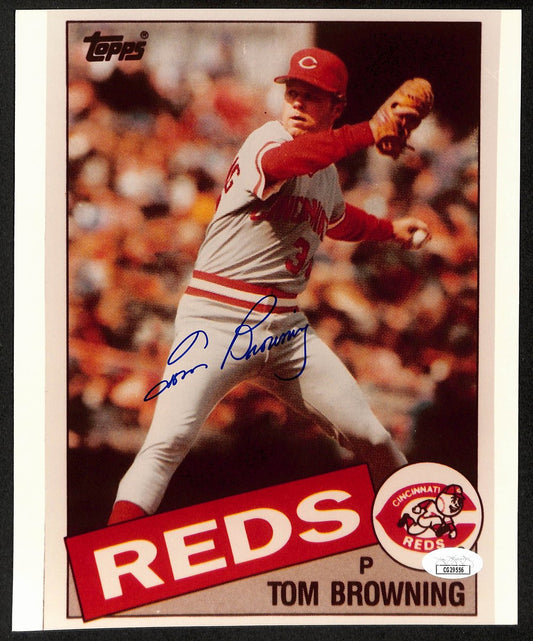 Tom Browning Cincinnati Reds d.2022 Signed/Autographed  8x10 Photo JSA 197926