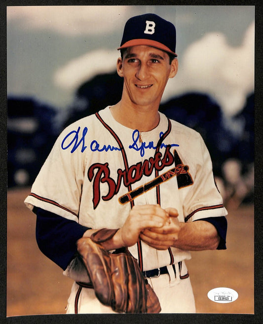 Warren Spahn HOF Atlanta Braves Signed/Autographed 8x10 Photo JSA 197946