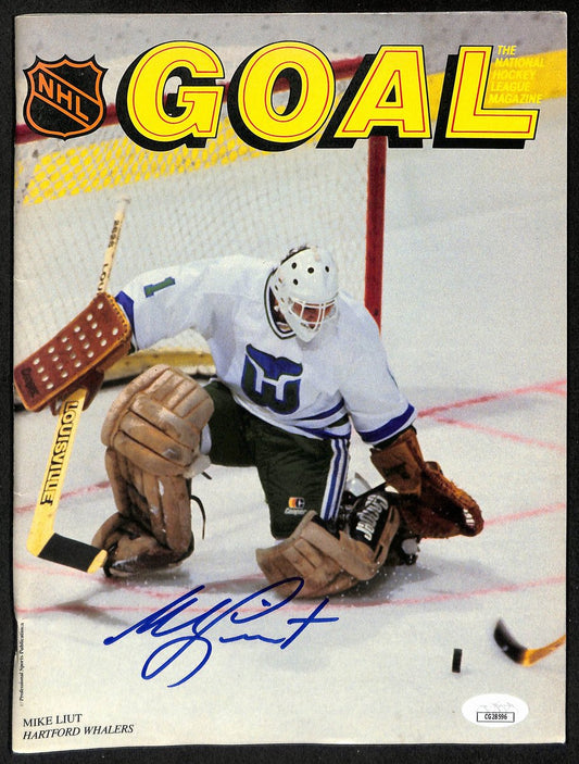 Mike Liut Hartford Whalers Signed/Autographed Goal Magazine JSA 197282