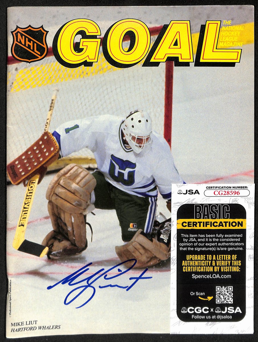 Mike Liut Hartford Whalers Signed/Autographed Goal Magazine JSA 197282