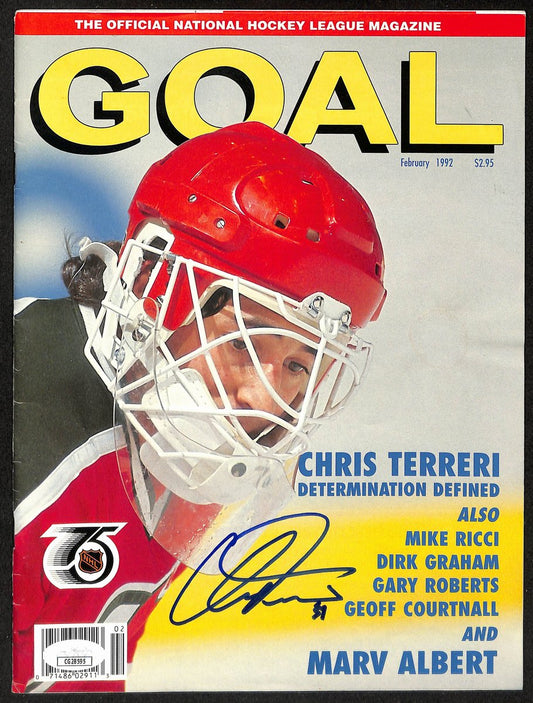 Chris Terreri New Jersey Devils Signed/Autographed 1992 Goal Magazine JSA 197283