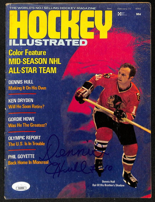 Dennis Hull Chicago Blackhawks Signed/Auto 1972 Hockey Illustrated JSA 197284