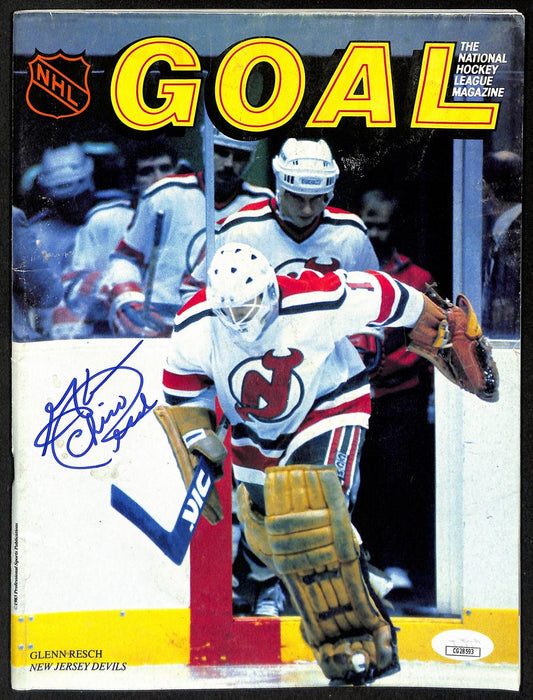 Glenn Chico Resch New Jersey Devils  Signed/Autographed Goal Magazine JSA 197285
