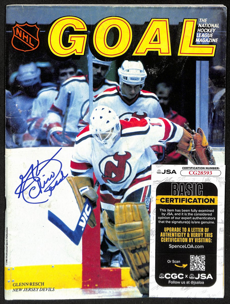 Glenn Chico Resch New Jersey Devils Signed/Autographed Goal Magazine JSA 197285
