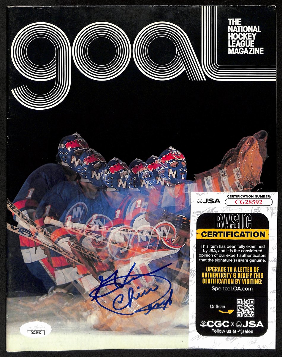 Glenn Chico Resch New York Islanders Signed/Autographed Goal Magazine JSA 197286