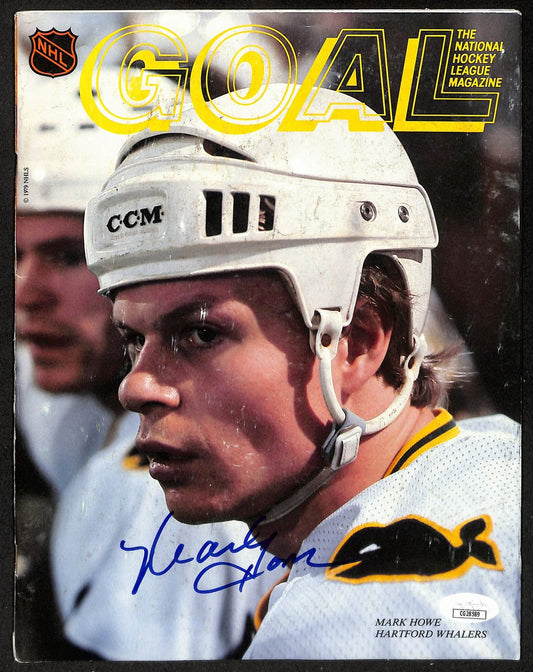Mark Howe Hartford Whalers Signed/Autographed Goal Magazine JSA 197289