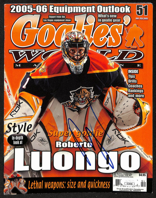 Roberto Luongo Florida Panthers Signed  2005 Goalie's World Magazine JSA 197292