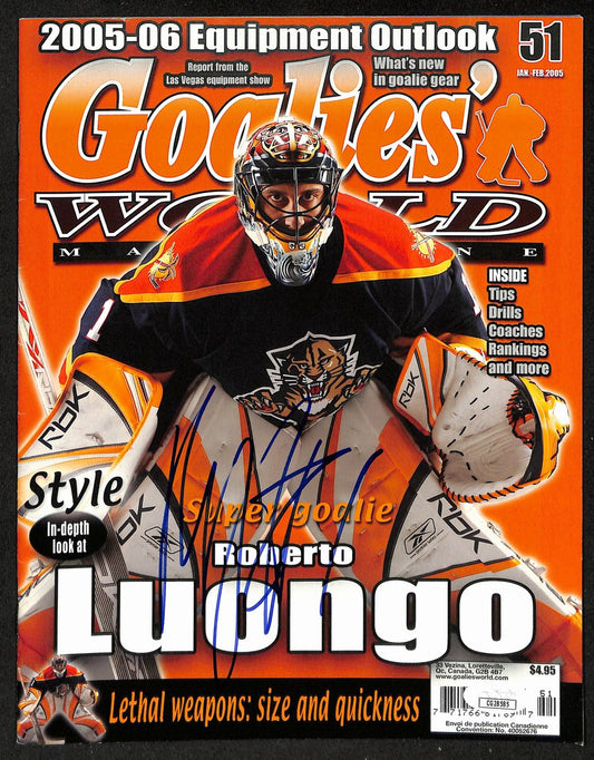 Roberto Luongo Florida Panthers Signed  2005 Goalie's World Magazine JSA 197293