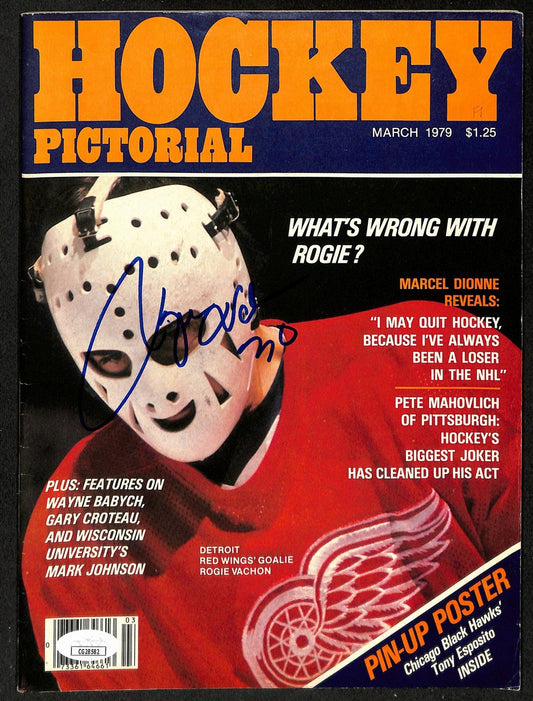 Rogie Vachon Detroit Red Wings Signed/Auto 1979 Hockey Pictorial JSA 197296