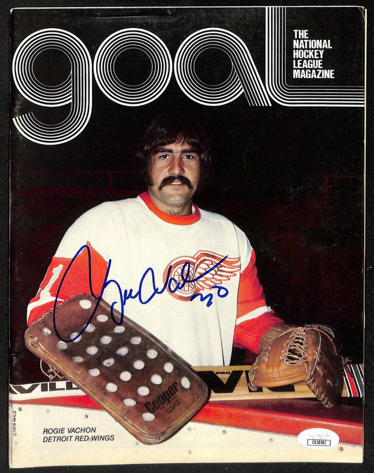Rogie Vachon Detroit Red Wings Signed/Autographed Goal Magazine JSA 197297
