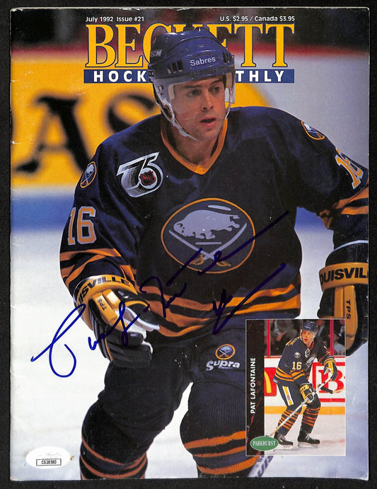 Pat LaFontaine Buffalo Sabres Signed/Auto 1992 Beckett Magazine JSA 197298