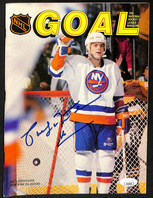 Pat LaFontaine New York Islanders Signed/Autographed Goal Magazine JSA 197300