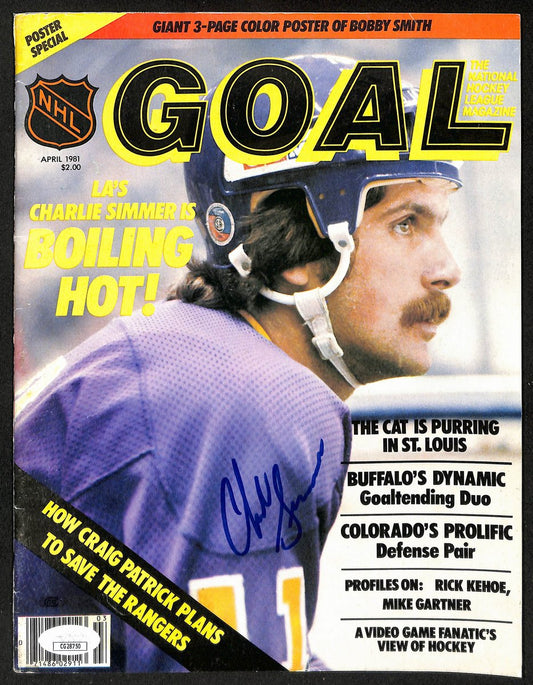 Charlie Simmer Los Angeles Kings  Signed/Autographed Goal Magazine JSA 197302