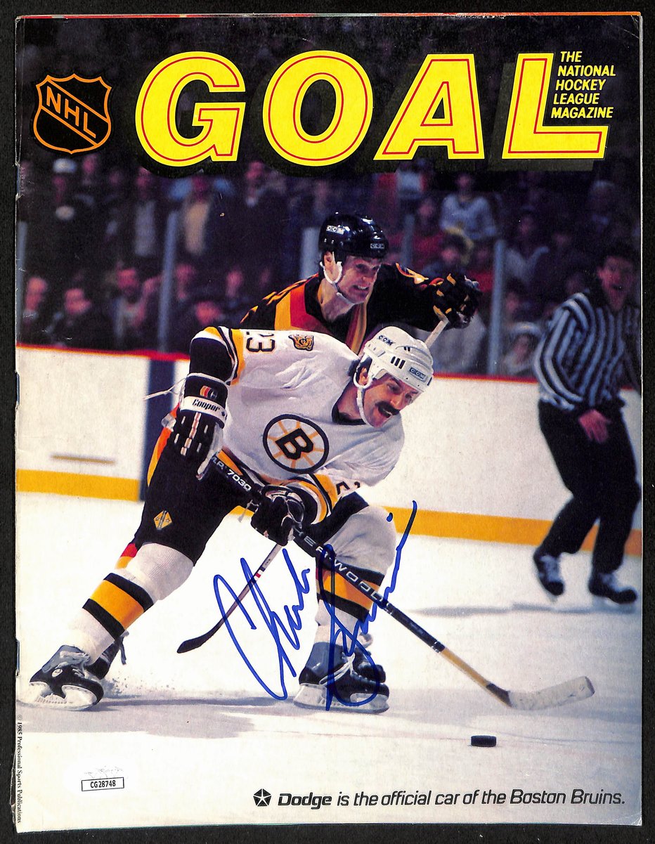 Charlie Simmer Boston Bruins Signed/Autographed Goal Magazine JSA 197304