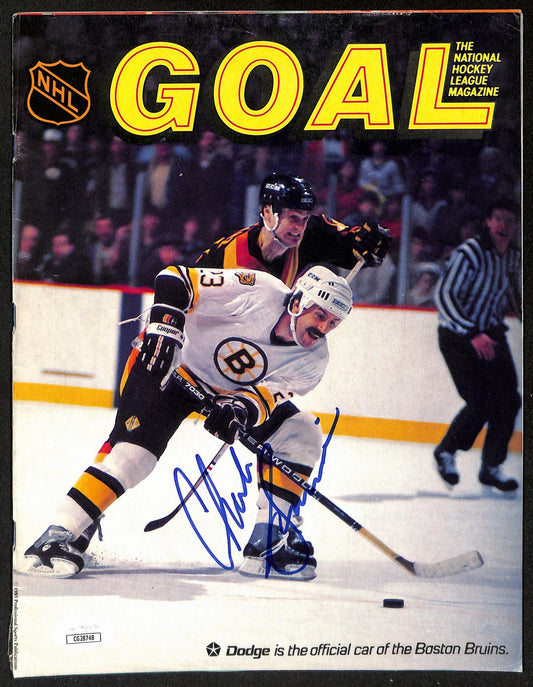 Charlie Simmer Boston Bruins Signed/Autographed Goal Magazine JSA 197304