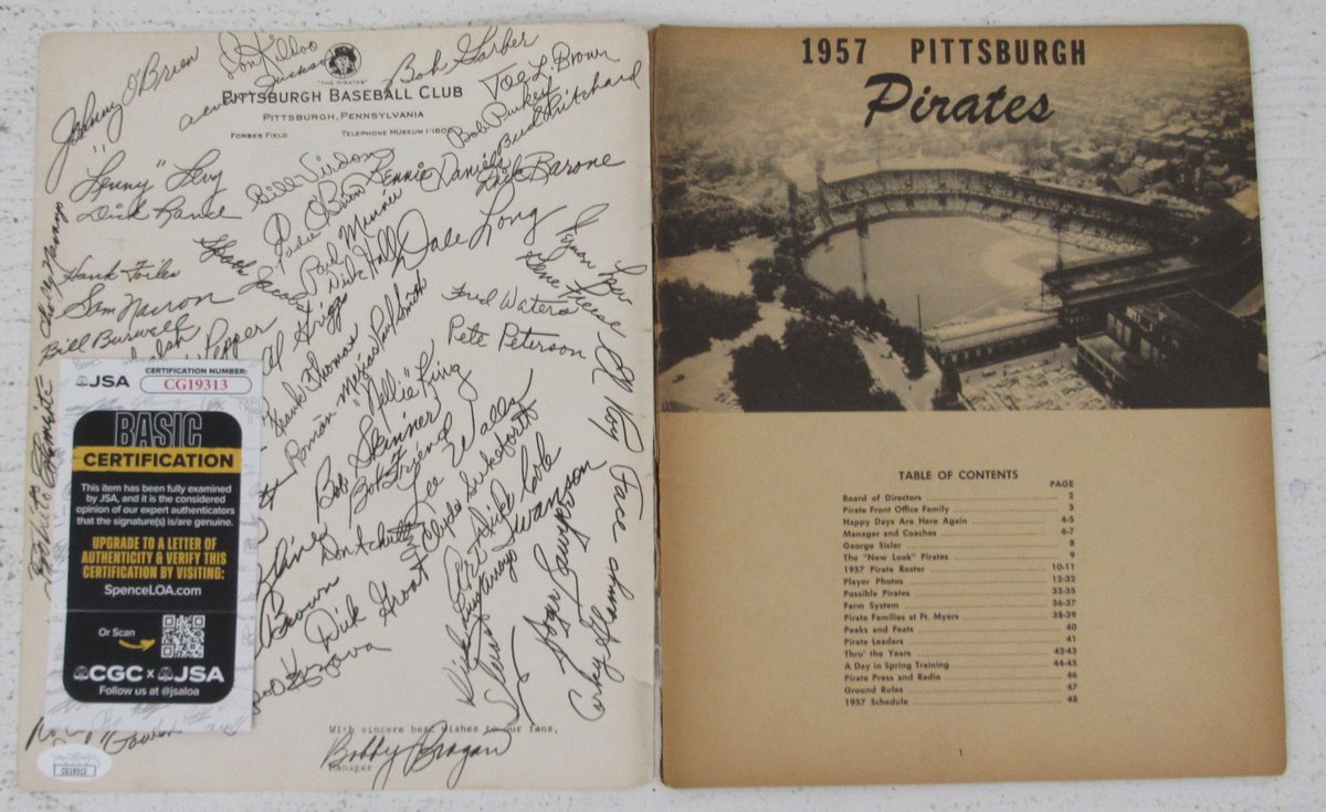 Bill Mazeroski HOF Signed/Auto 1957 Pittsburgh Pirates Yearbook JSA 198642