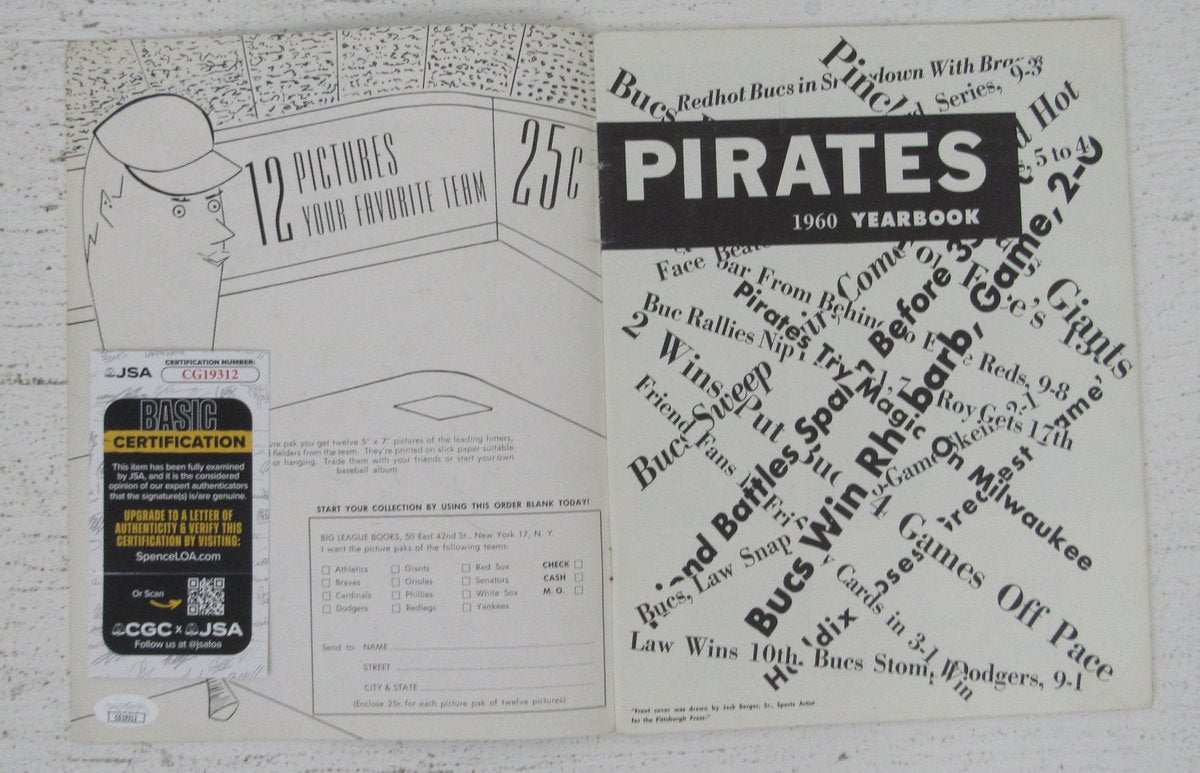 Bill Mazeroski HOF Signed/Auto 1960 Pittsburgh Pirates Yearbook JSA 198644