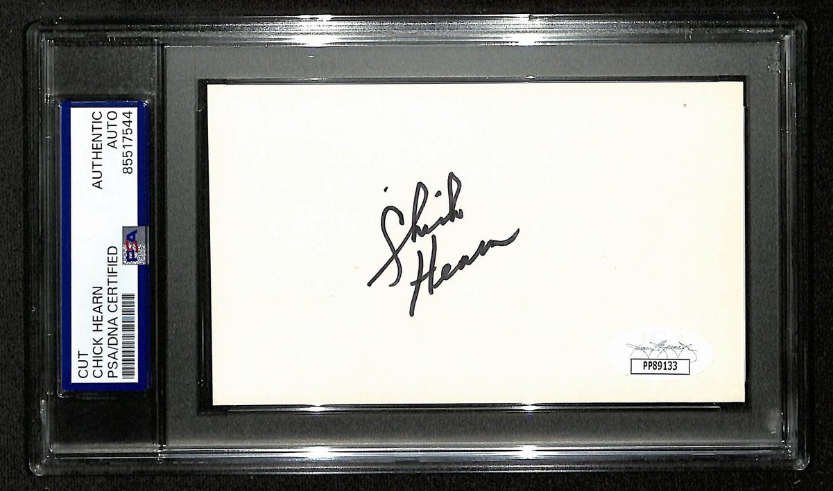 Chick Hearn HOF Sportscaster Signed/Auto Cut on 3x5 Card Lakers PSA/DNA 197015