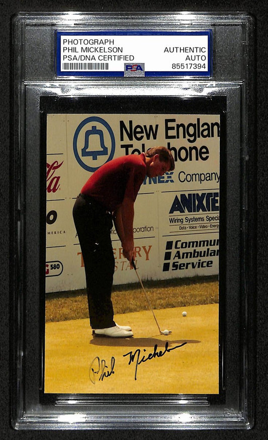 Phil Mickelson Signed/Autographed Vintage 3x5 Photo Golf Champ PSA/DNA 197022