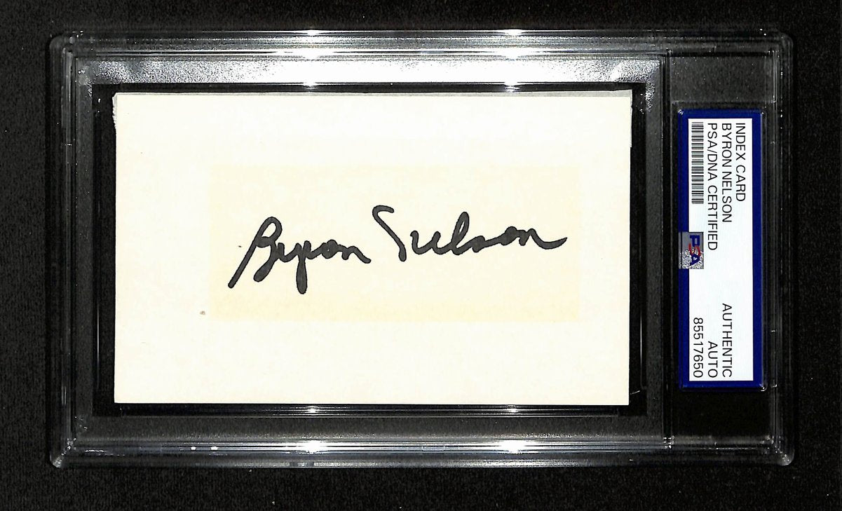 Byron Nelson Signed/Autographed 3x5 Index Card Golf Champ PSA/DNA 197023
